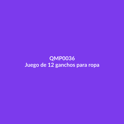 [QMP0036] Juego de 12 ganchos para ropa