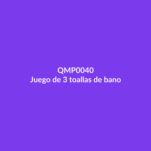 [QMP0040] Juego de 3 toallas de bano